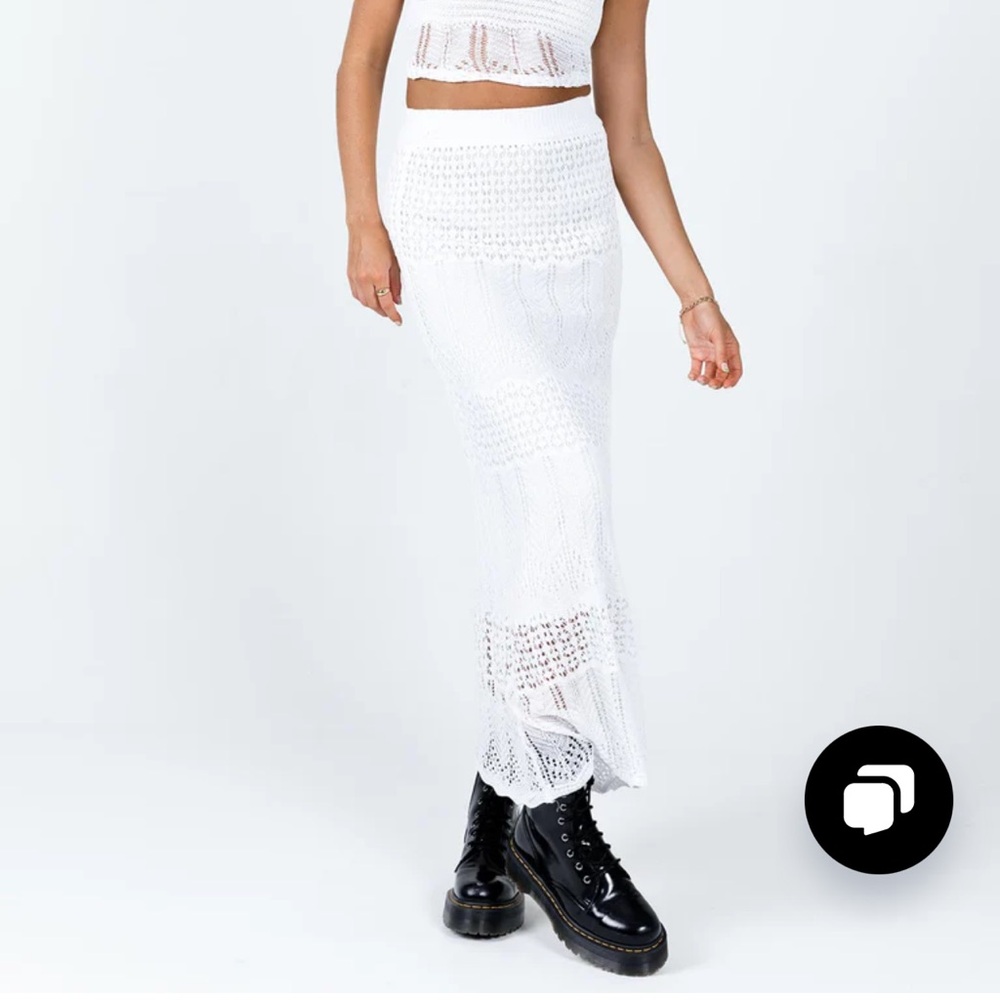 Princess Polly White Crochet Skirt